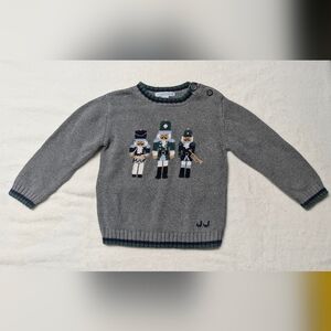 Gray Sweater with Nutcracker Design